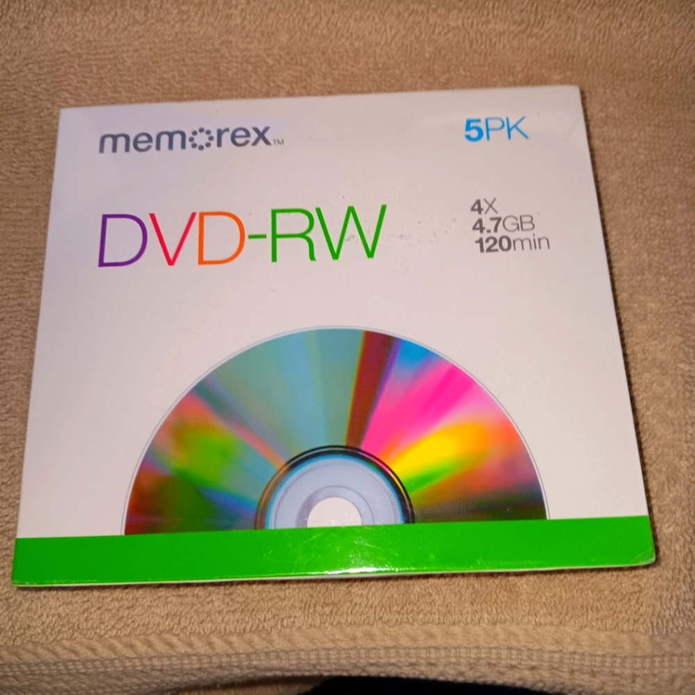 Memorex DVD Rewritable Media - DVD-RW - 4x - 4.70 GB‎ - 5 Pack Slim Jewe…
